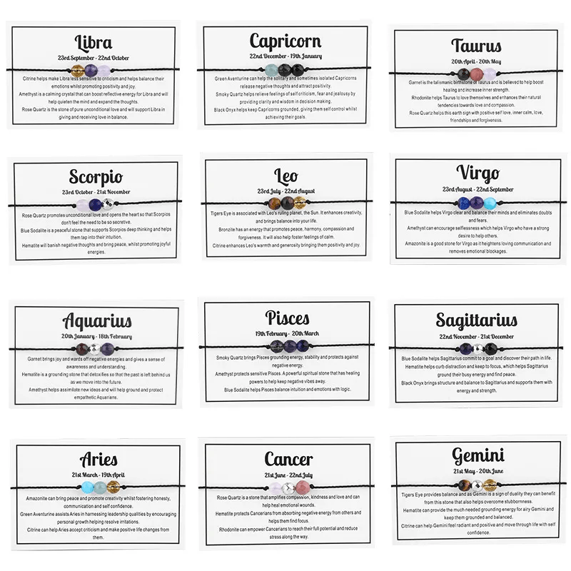 Adjustable 'Scorpio' Gemstone Zodiac Wish Bracelet / Friendship Bracelet