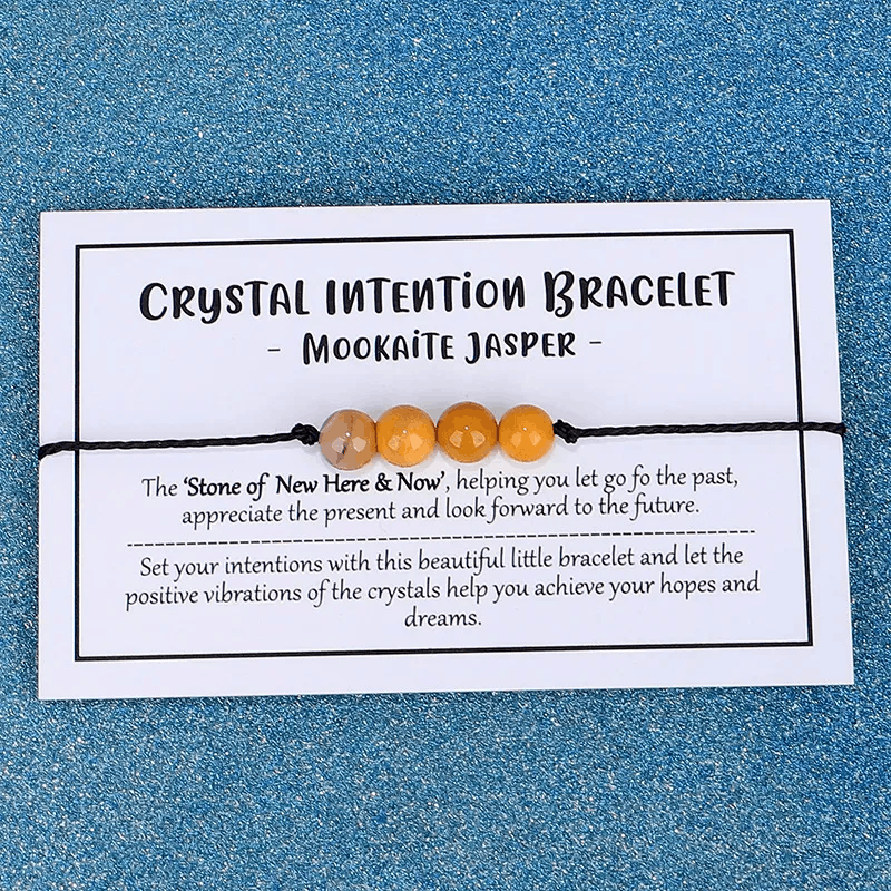 Adjustable 'Mookaite - Stone of New Here and Now' Crystal Intention Wish / Friendship Bracelet