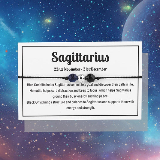 Adjustable 'Sagittarius' Gemstone Zodiac Wish Bracelet / Friendship Bracelet