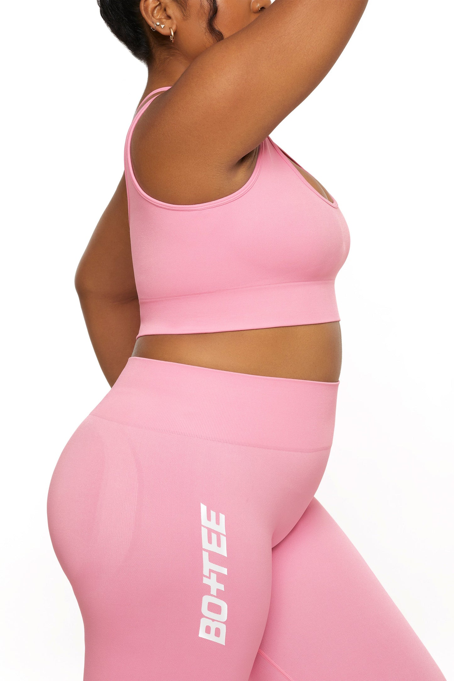 Asymmetric Seamless Crop Top in Pink