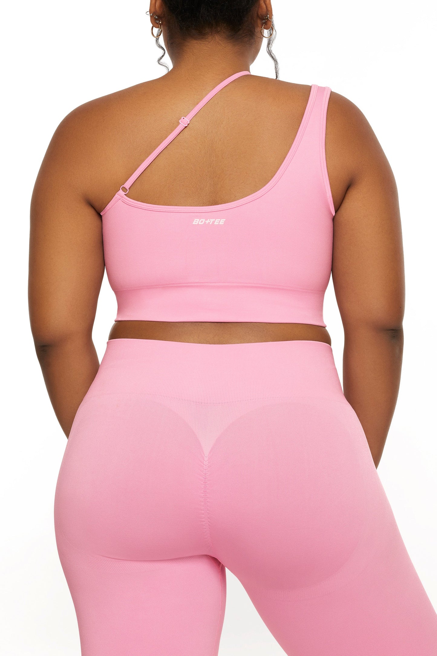 Asymmetric Seamless Crop Top in Pink