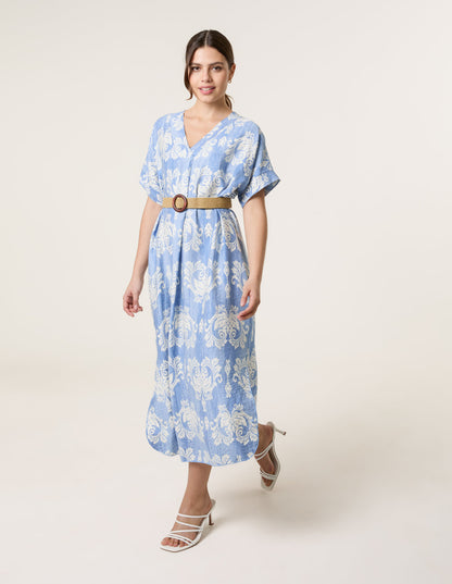 Abstract Floral Print Dress