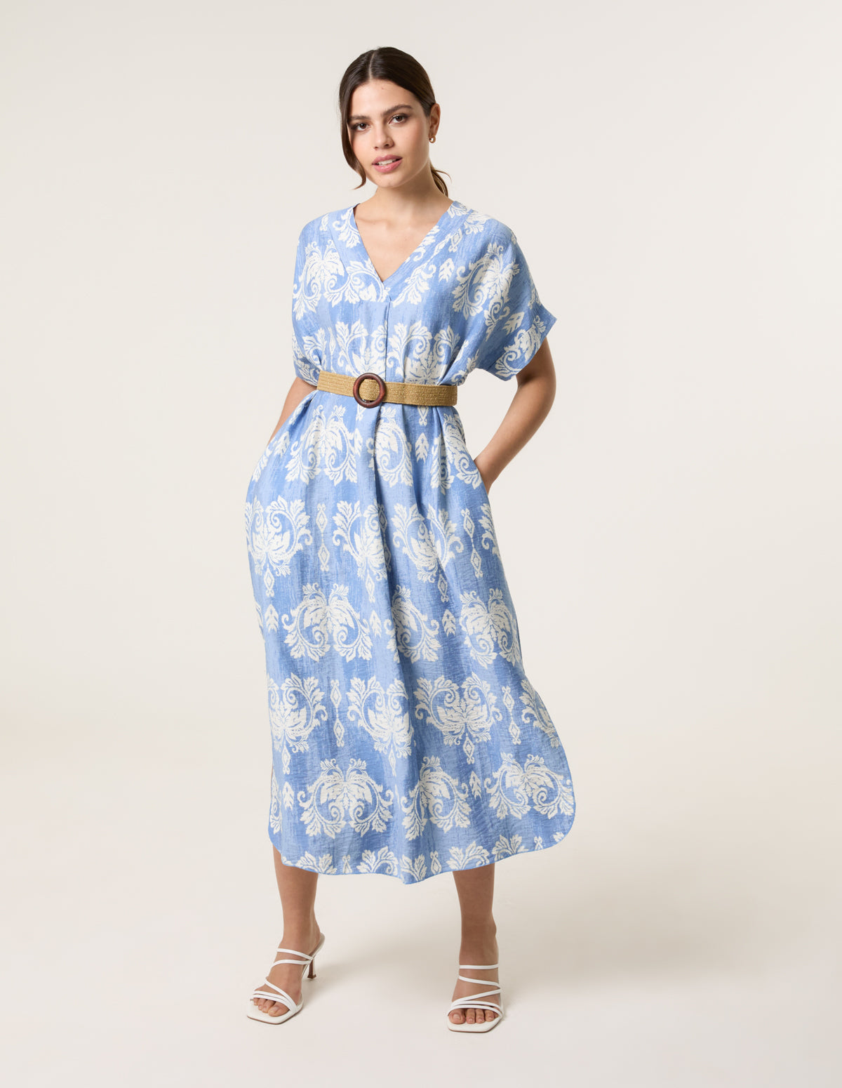 Abstract Floral Print Dress