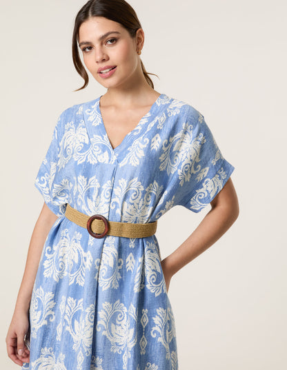 Abstract Floral Print Dress