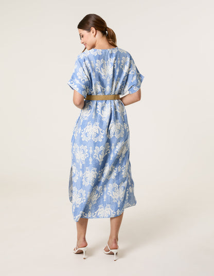 Abstract Floral Print Dress