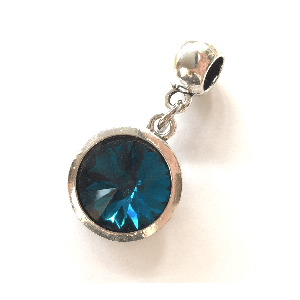 Adult's December Birthstone Turquoise  Coloured Crystal Drop Charm
