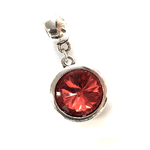 Adult January Birthstone Garnet Coloured Crystal Drop Charm
