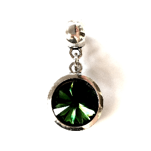 Adult's May Birthstone Emerald Coloured Crystal Drop Charm