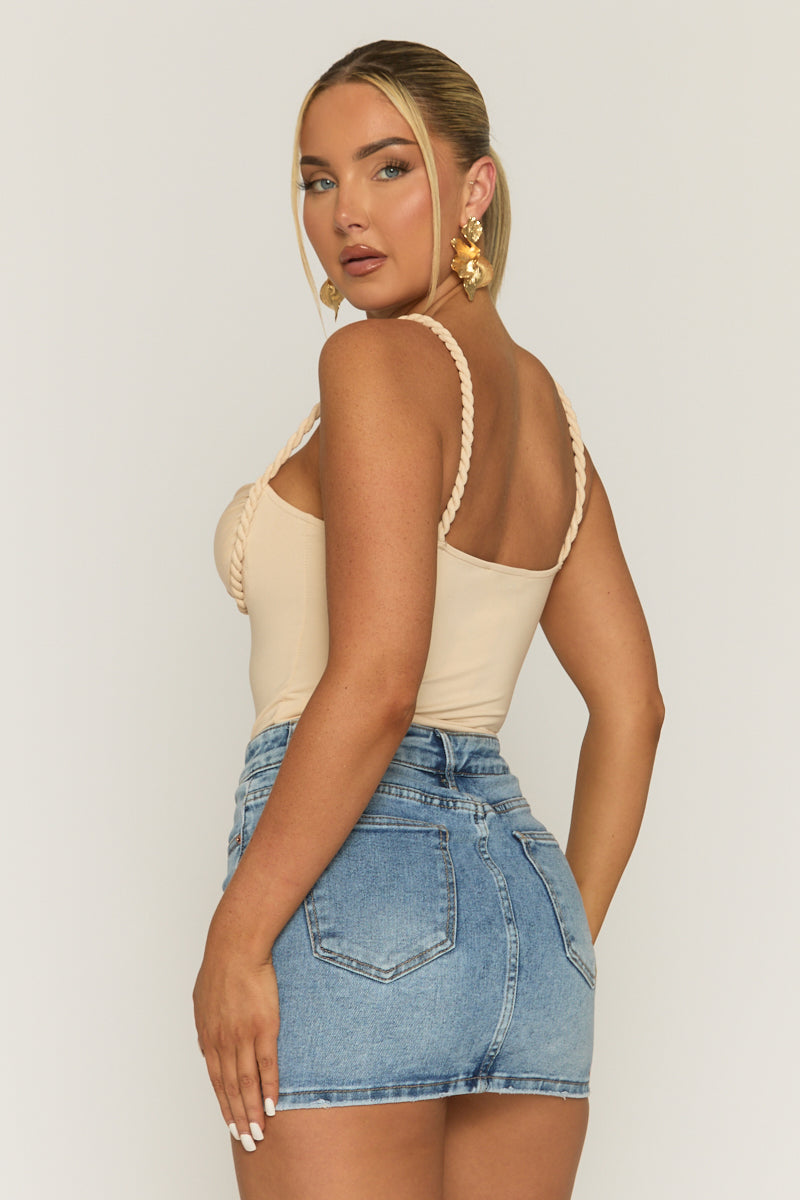 Beige rope detail bodysuit - Lisbon