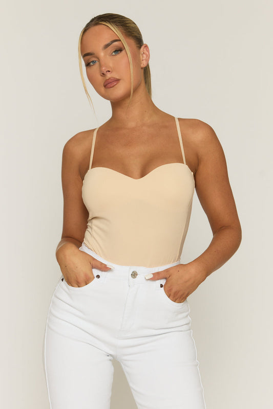 Beige Padded Bust Bodysuit - Seville