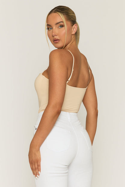 Beige Padded Bust Bodysuit - Seville