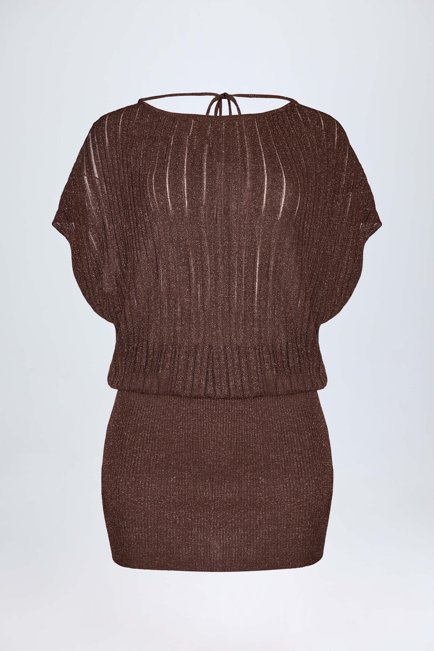 Backless Batwing Mini Dress in Bronze