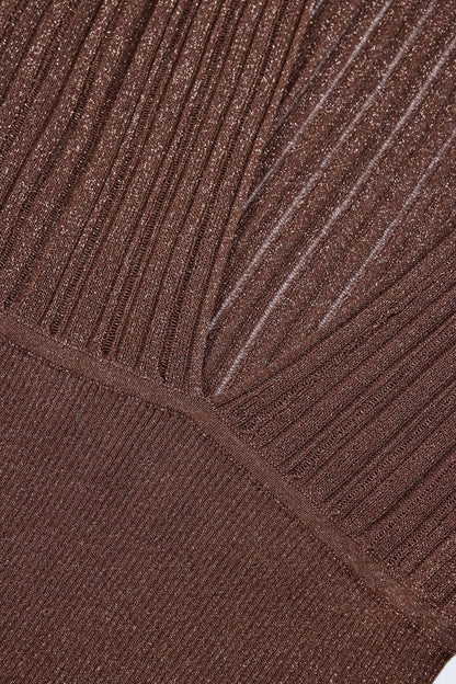 Backless Batwing Mini Dress in Bronze