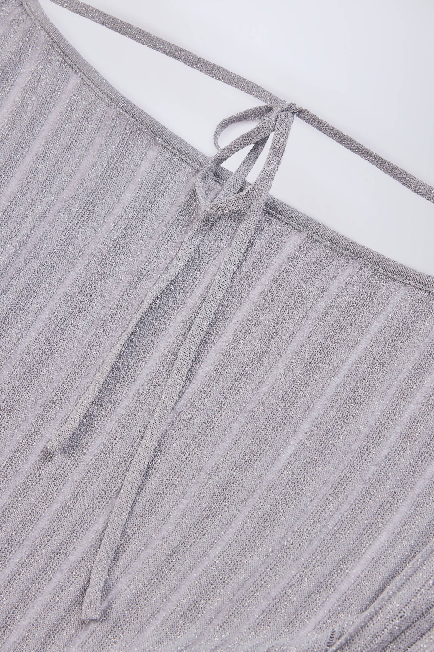 Backless Batwing Mini Dress in Silver