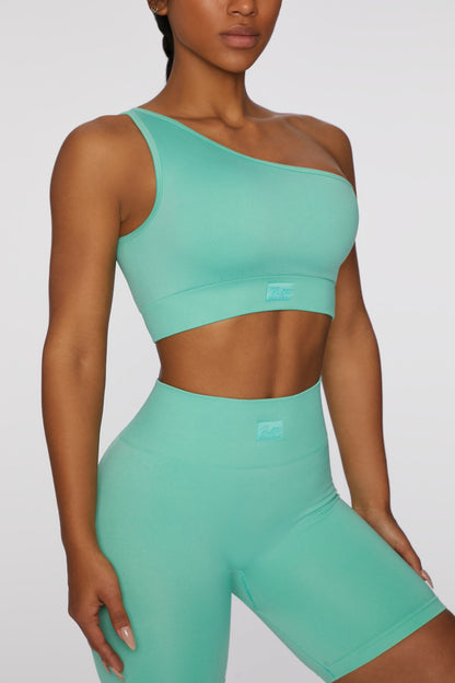 Asymmetric Crop Top in Turquoise