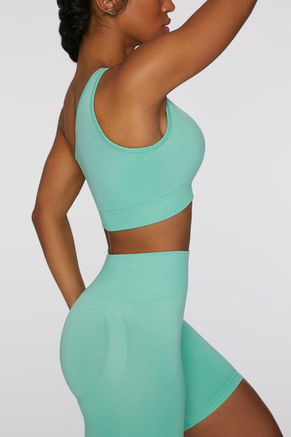 Asymmetric Crop Top in Turquoise