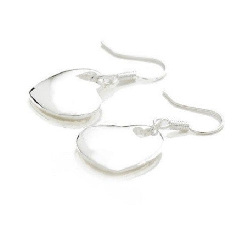925 Sterling Silver Plated Designer Inspired 'Heart In Heart' Charm Drop Earrings