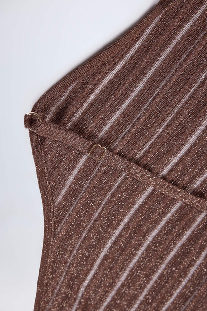 Backless Halterneck Maxi Dress in Bronze