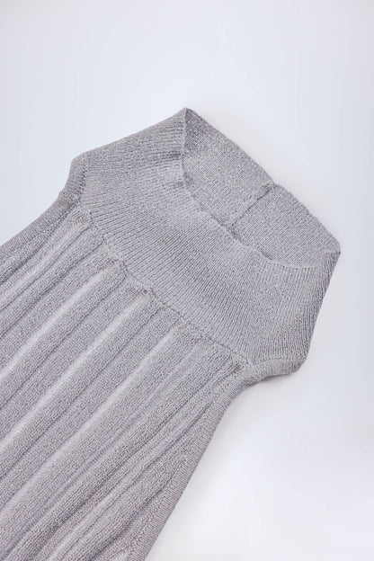 Backless Halterneck Maxi Dress in Silver