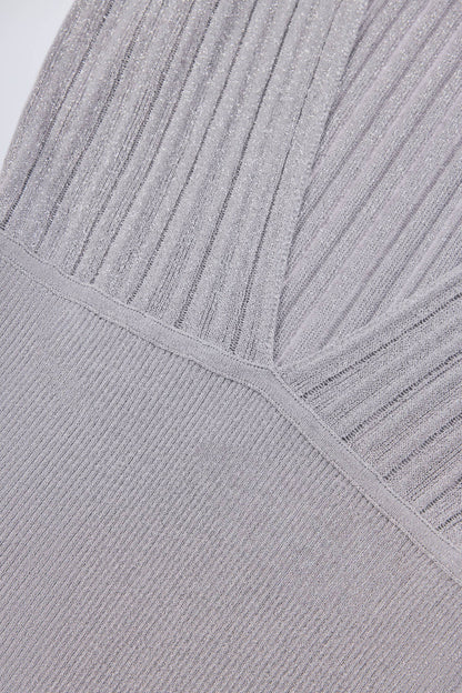 Backless Halterneck Maxi Dress in Silver